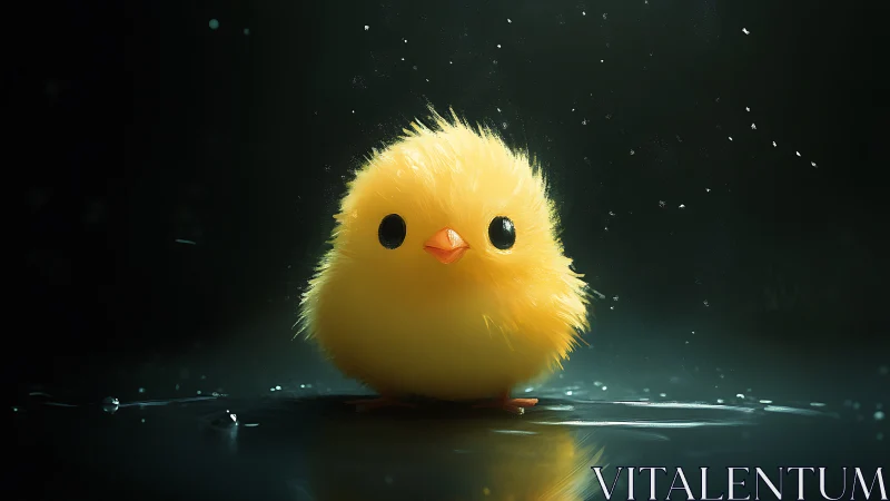 A Glowing Chick Spreads Joy in Magical Darkness.