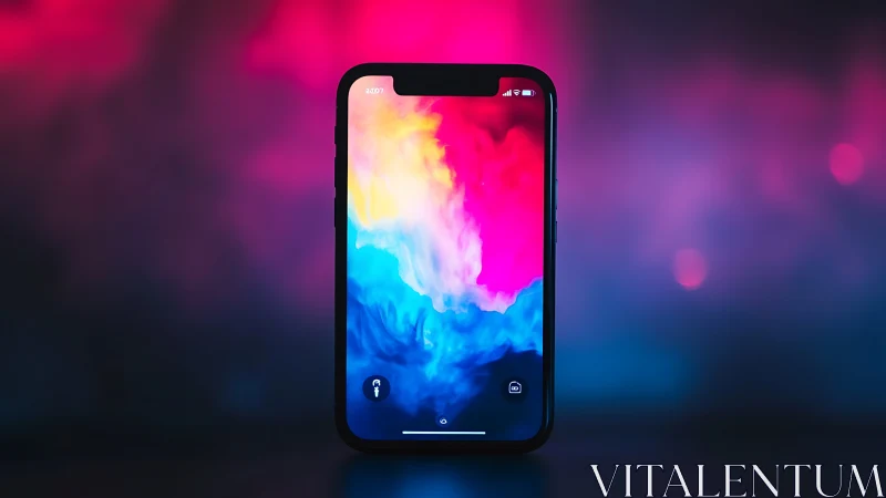 Vibrant Digital Art Blooms on Smartphone Screen