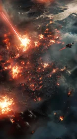 Space Fleet Battle with Planetary Destruction.