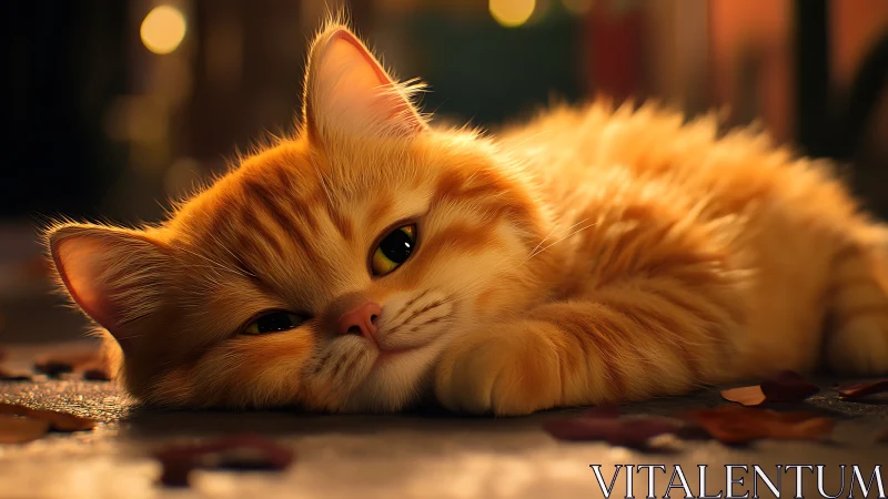 Golden Dreamer Sprawls Contentedly Against Urban Shadows