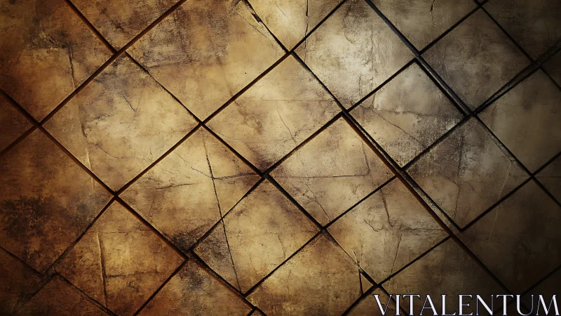 Warm rustic tiles glowing with timeworn golden texture.