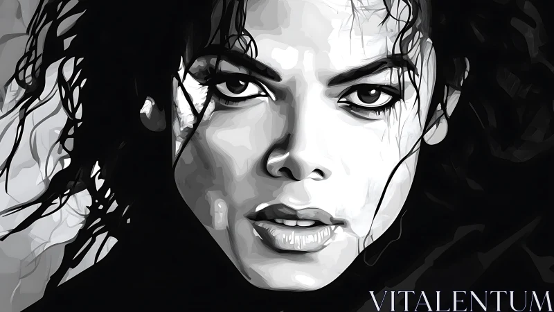 Monochrome icon gaze carved in bold grayscale shadows.