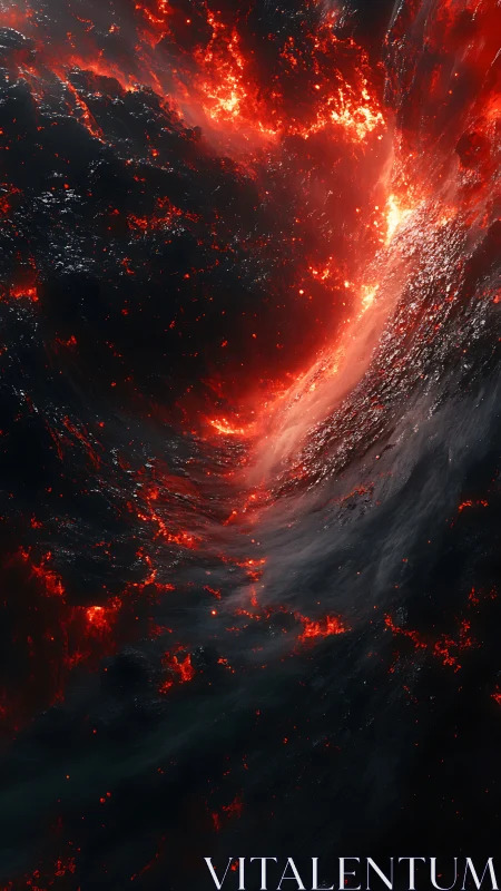 Molten Nebula Maelstrom Swallowing the Starlit Dark.