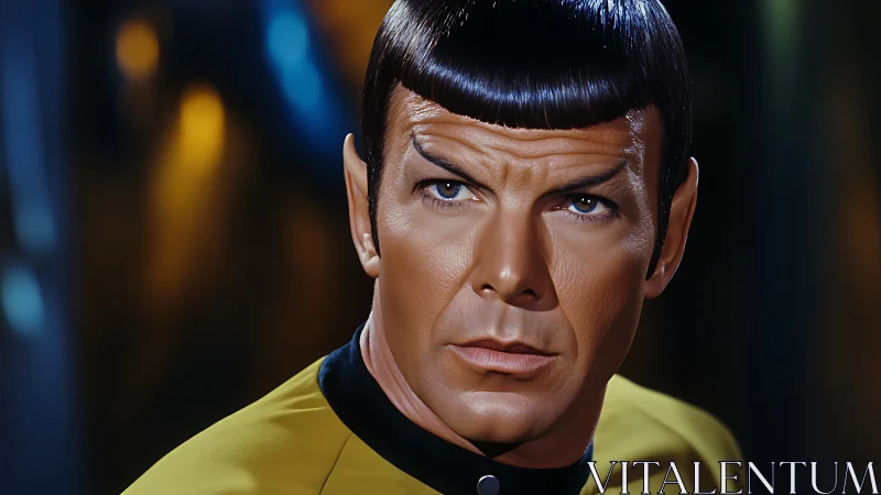 Calm star officer studying distant possibilities in silence.