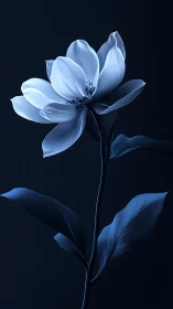 Blue Flower Study Against Dark Background