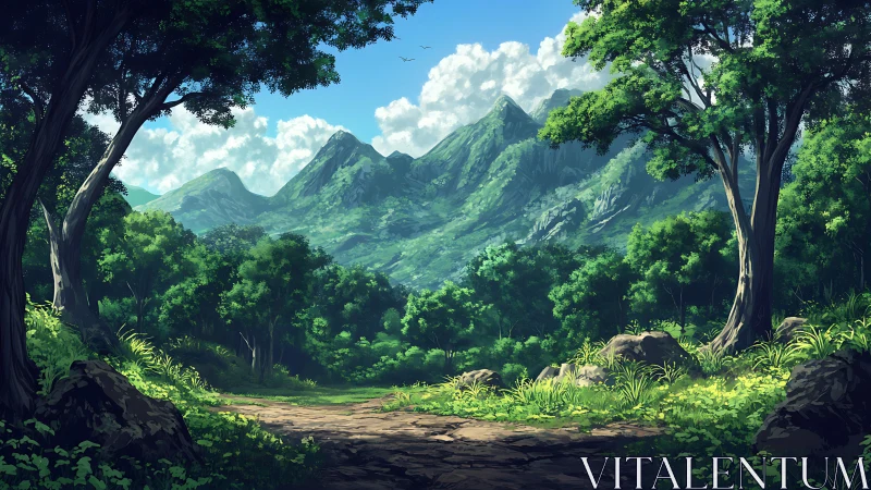 Lush Forest Gateway to Mountain Wonder.