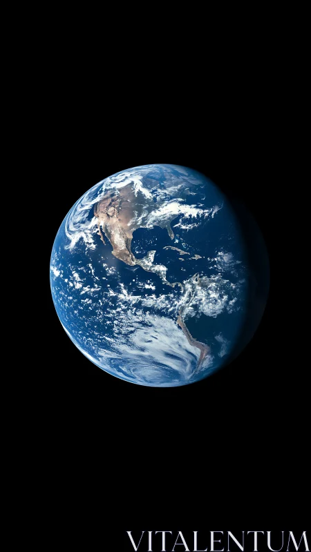 Earth hemisphere from space with vivid blue oceans.