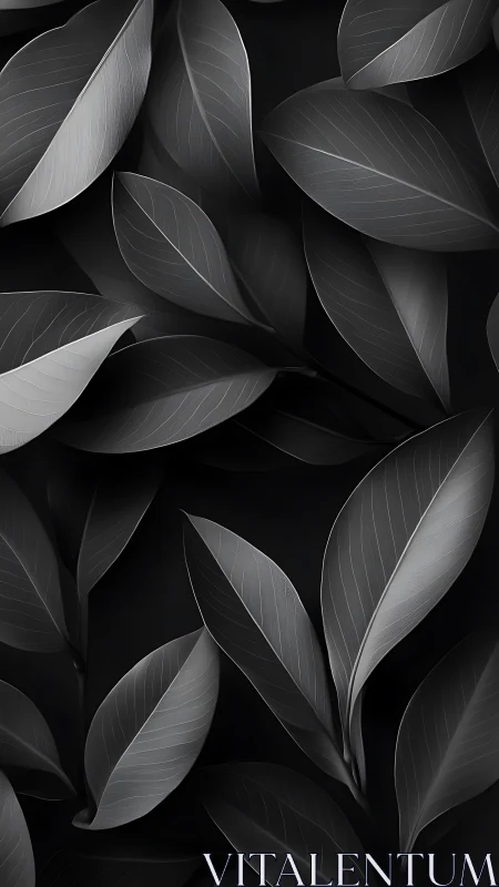 Velvet monochrome leaves drifting across midnight silence.