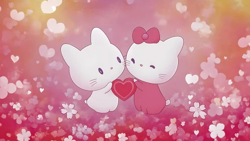 Two Adorable Cats Sharing Love and Connection.