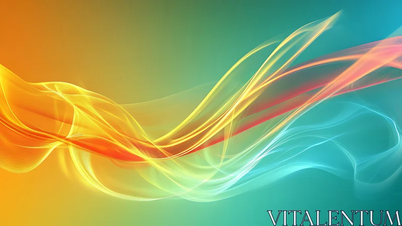 Colorful light wave streaks flow across a smooth gradient
