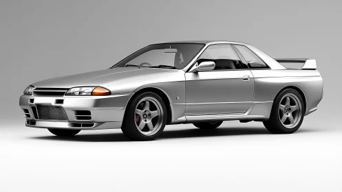 Silver two‑door coupe is presented in controlled studio lighting