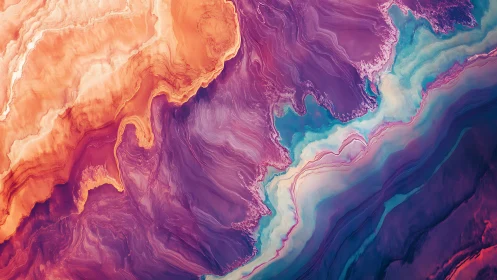 Layered abstract marbled pattern in warm and cool tones.