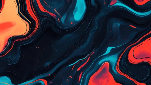 Molten tides of neon lava swirl through midnight currents.