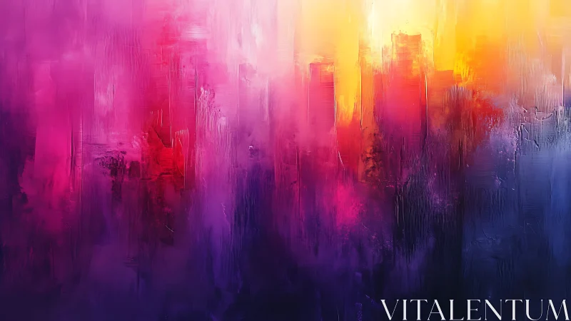 Chromatic vertical skyline abstraction in radiant spectral gradients.