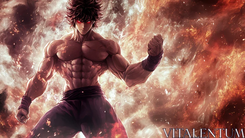 Inferno-eyed warrior shatters the cosmos with fury.