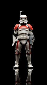 Galactic trooper toy stands ready in polished white armor