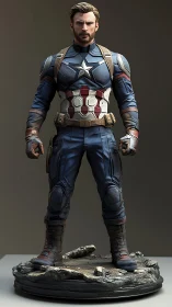 Highly detailed patriotic supersoldier resin collectible statue