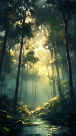 Mystical Forest Light: Where Nature Whispers Peace.