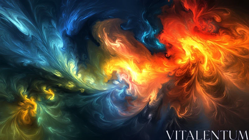 Chromatic nebula vortex with swirling fractal flames.