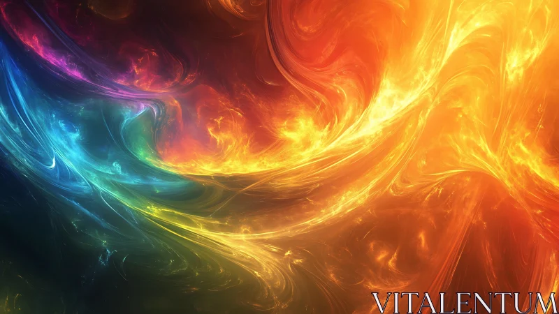 Digital fractal wavefield distributes multicolor light gradients