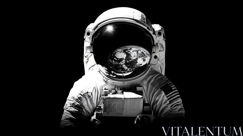 Earth curls like a luminous marble inside the quiet astronaut