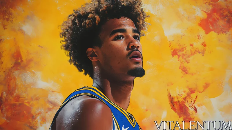 Chromatic portrait of basketball athlete in digital chiaroscuro.