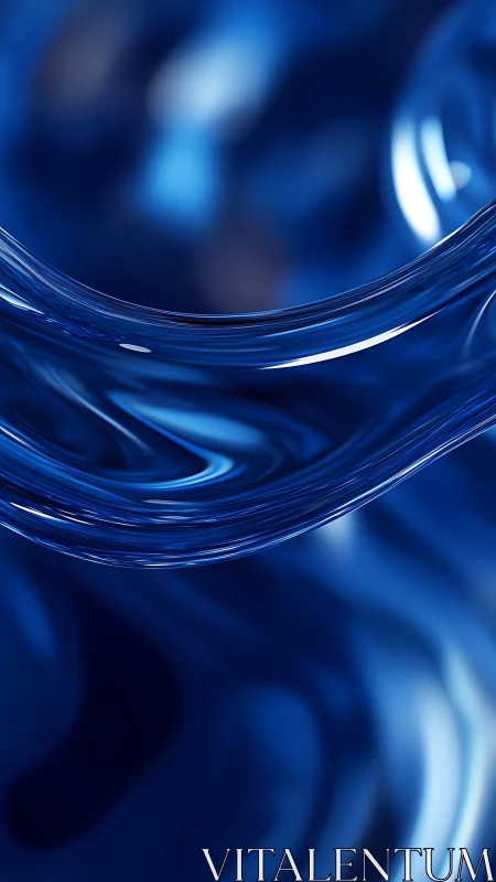 Specular cobalt fluid interface with high-gloss caustics.