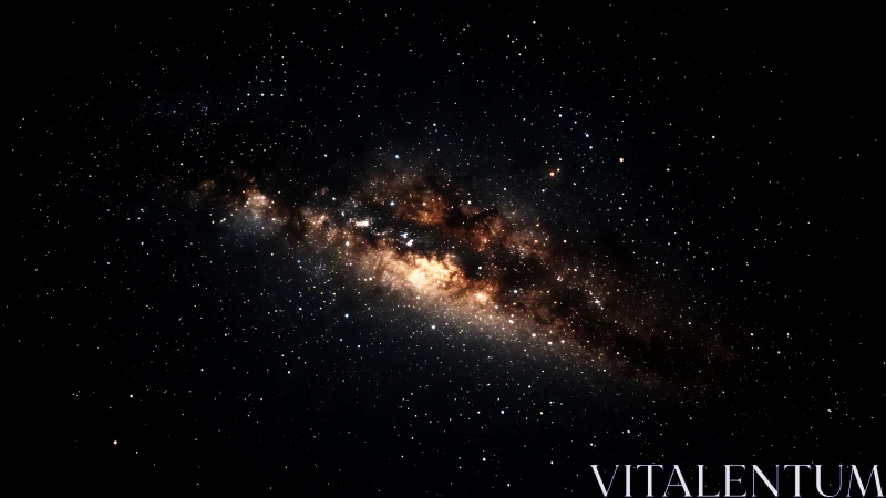 Stellar band cutting dark cosmos with dense star cloud.