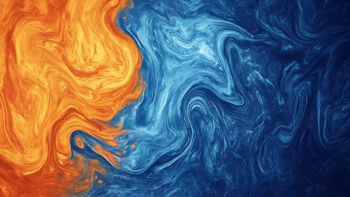 Molten fire swirls meet glacial tides in liquid negotiation