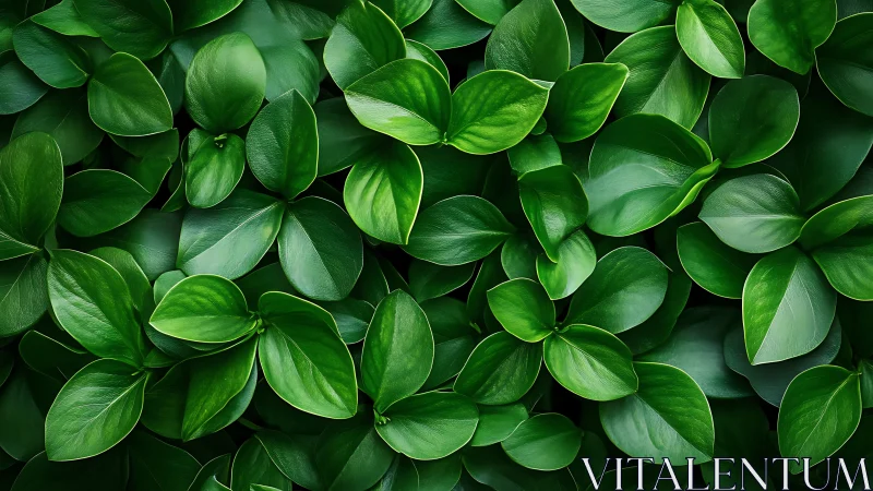 Dense green foliage forms a seamless botanical surface study