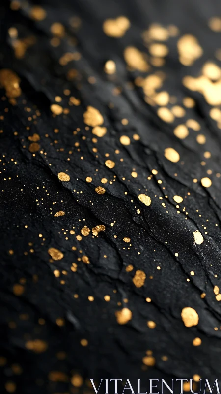 Gold constellations drift across rippled midnight paper