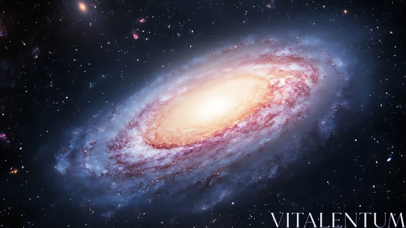 Spiral galaxy core glowing within dense star field panorama.