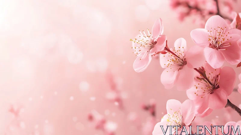 Selective focus macro study of pink blossom clusters on soft bokeh