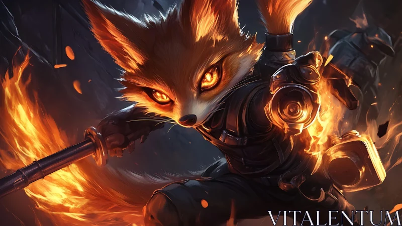 Fox fire renegade racing through a glowing battle scene.