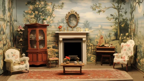 Tea-scented parlor where tiny chairs guard quiet afternoons.