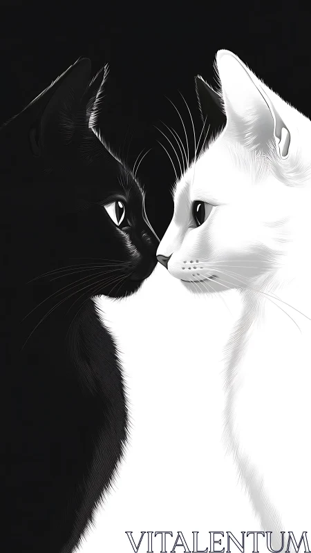 Black and White Cat Portrait in Striking Contrast Study