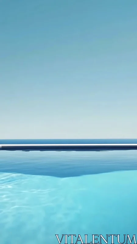 Infinity pool meets calm horizon under clear blue sky.