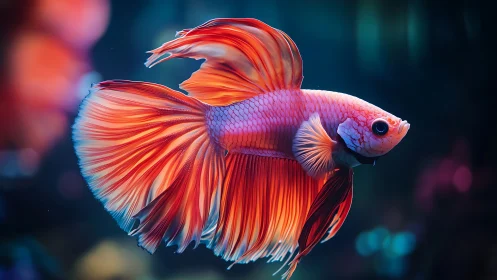Vibrant betta fish rendered in high-definition digital realism