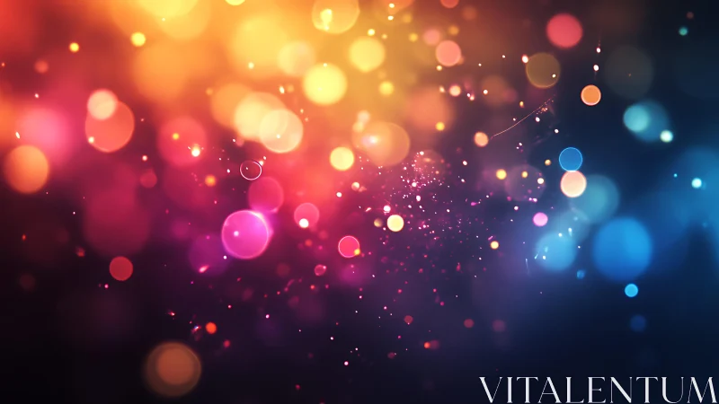 Vibrant bokeh lights abstract background in warm and cool tones.