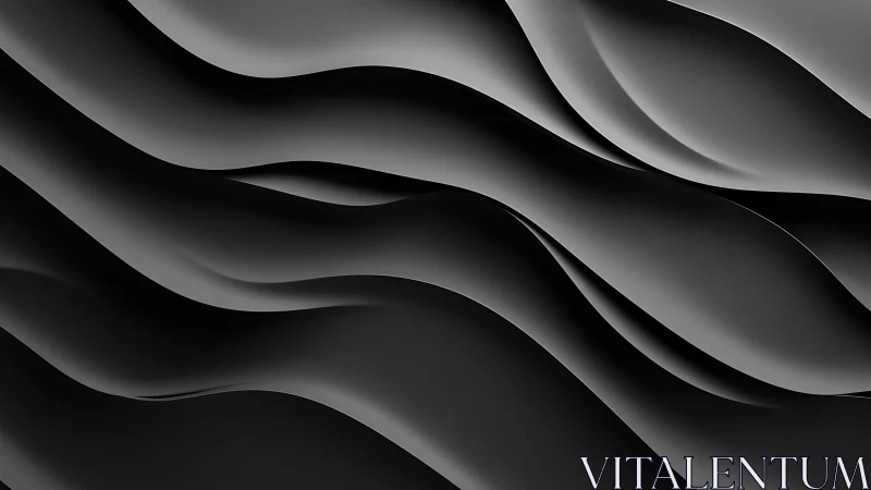 Silken graphite waves curl into hypnotic monochrome motion.