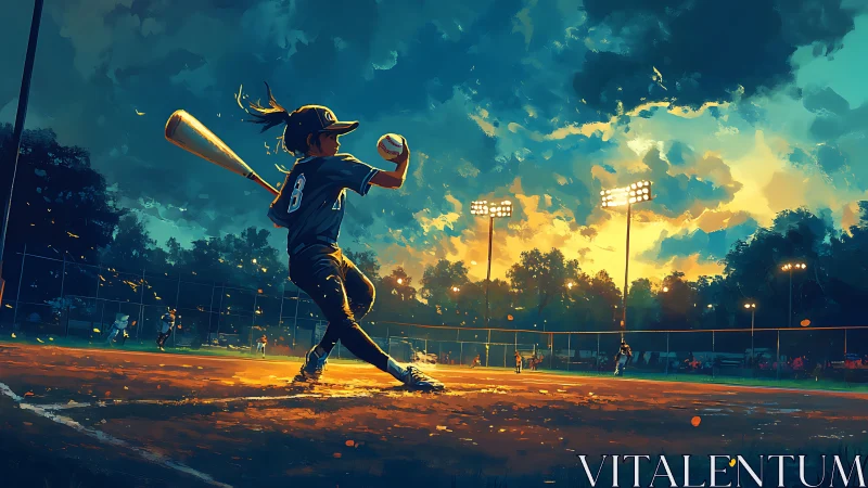 Sunset stadium turns one young batter into a glowing comet