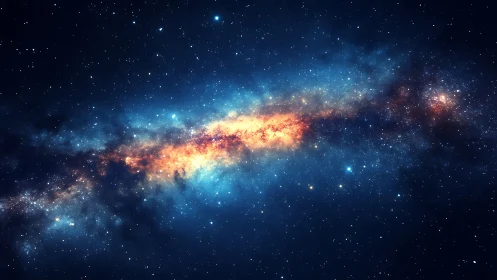 Starlit river of fire drifting across midnight cosmos.