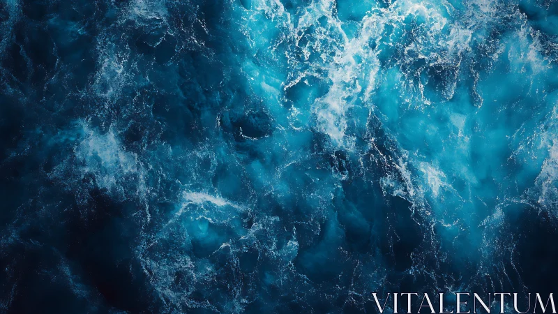 High-contrast aerial view of turbulent deep ocean surface