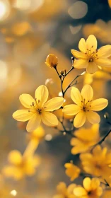 Yellow flowers with selective focus photography technique