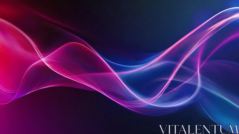 Chromatic lightwave ribbons with neon gradients on dark field