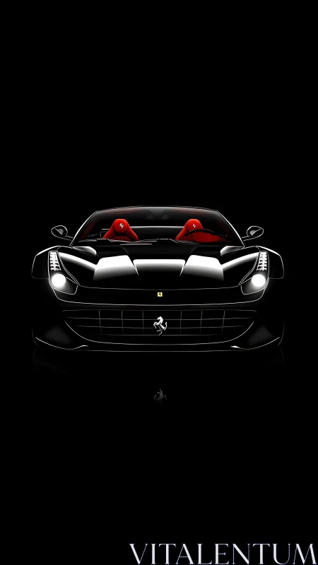 Front-lit black supercar rendering isolates aggressive silhouette