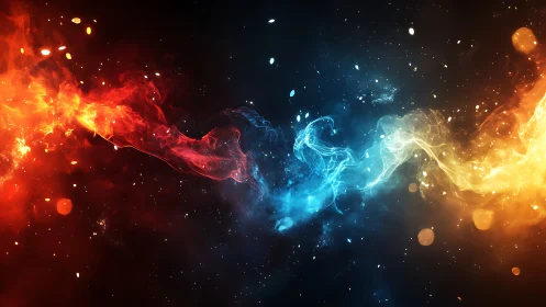 Energy Collision: Opposing Forces in Dynamic Equilibrium.