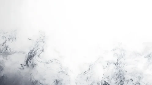 Ethereal white ink plumes dissolving in soft negative space.