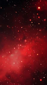 Red-toned nebula field with scattered bright stellar points.