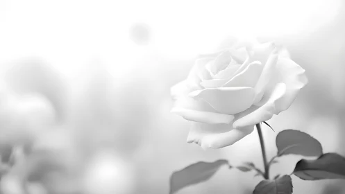 Luminous white rose blooms with delicate petals